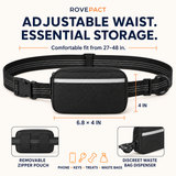 Adjustable running belt with removable storage pouch